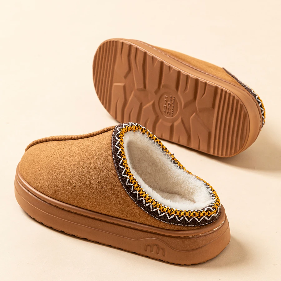الشتاء المرأة النعال الأحذية موضة غامض الفراء المضادة للانزلاق لينة وحيد في الهواء الطلق داخلي دافئ الراحة الرجال أفخم الأحذية المنزلية زوجين
