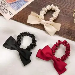 Summer New Girls Bow Streamer Hair Rings Fashionable Cute Girl Ponytail Decorated Hair Rope Sweet Simple Headwear