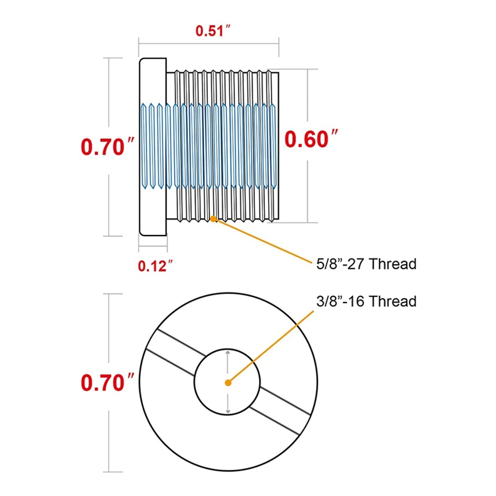 Convertisseur de micro avec molettes pour supports de microphone, adaptateur à vis filetée, mâle, femelle, 5/8 ", 3/8", 6 pièces