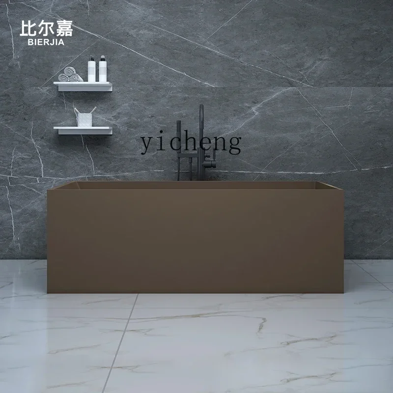 ZP-1  freestanding bathtub rectangular double integrated bathtub artificial stone household bathtub