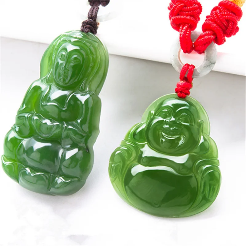 Hetian Avalokitesvara with Certificate Men's Guanyin Buddha Statue Women's Couple Jade Pendant Ja