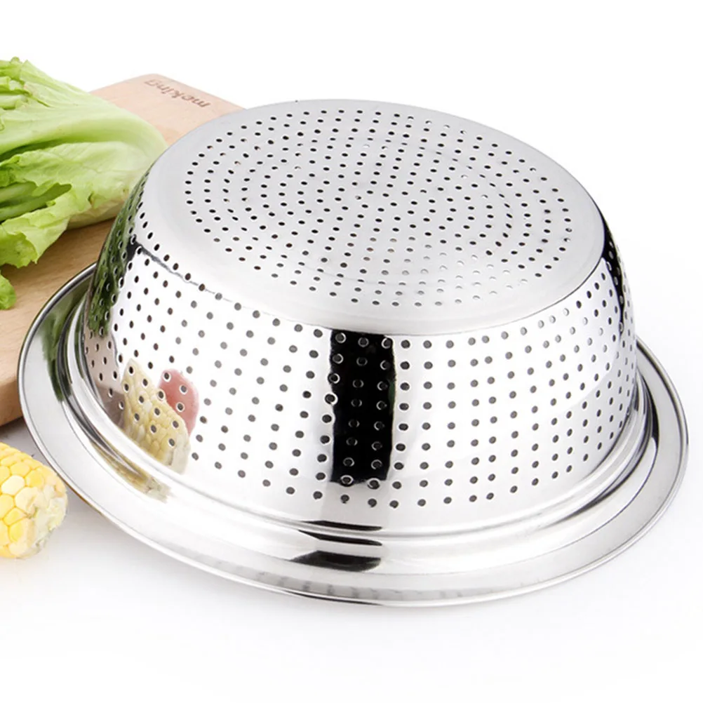 

Rice Washing Sifter Stainless Steel Vegetable Washing Basket Metal Drain Basket Thick Multifunctional Kitchen Basin