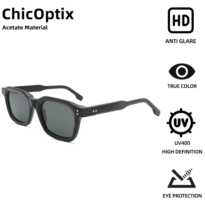 

ChicOptix ретро панк модные женские квадратные солнцезащитные очки мужские индивидуальный дизайн высокое качество ацетатные солнцезащитные очки UV400 нейлоновые линзы