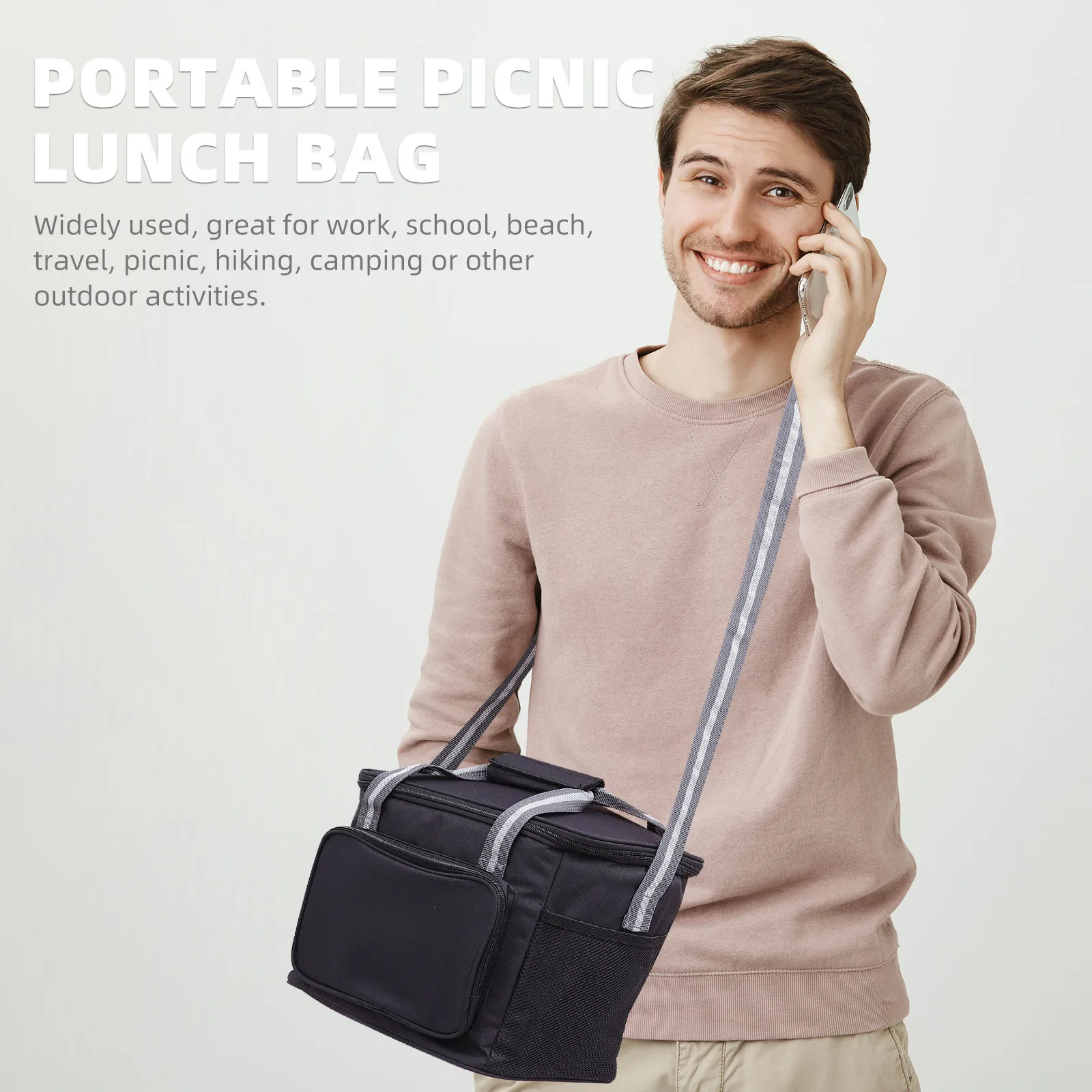 

1Pcs Insulated Lunch Bag Outdoor Portable Picnic Handbag Large Capacity Heat Preservation Food Storage Waterproof Picnic Bag
