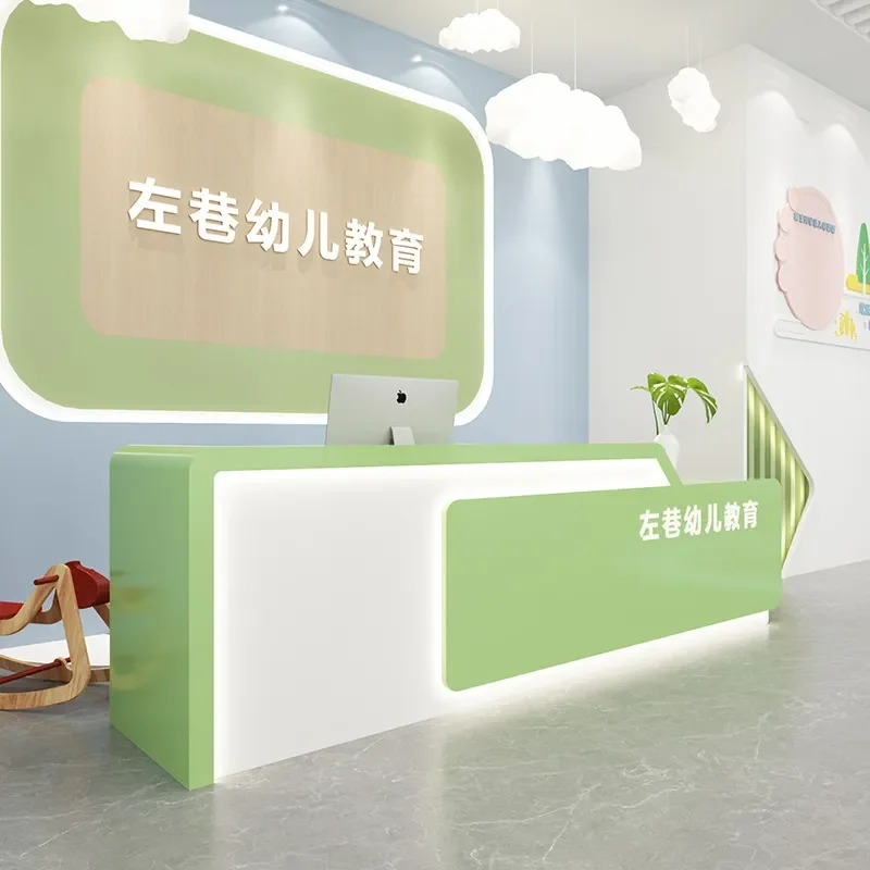 Kindergarten Reception Desk Early Education Paint Bar Table Children Paradise Dance Art Checkout Counter for Training
