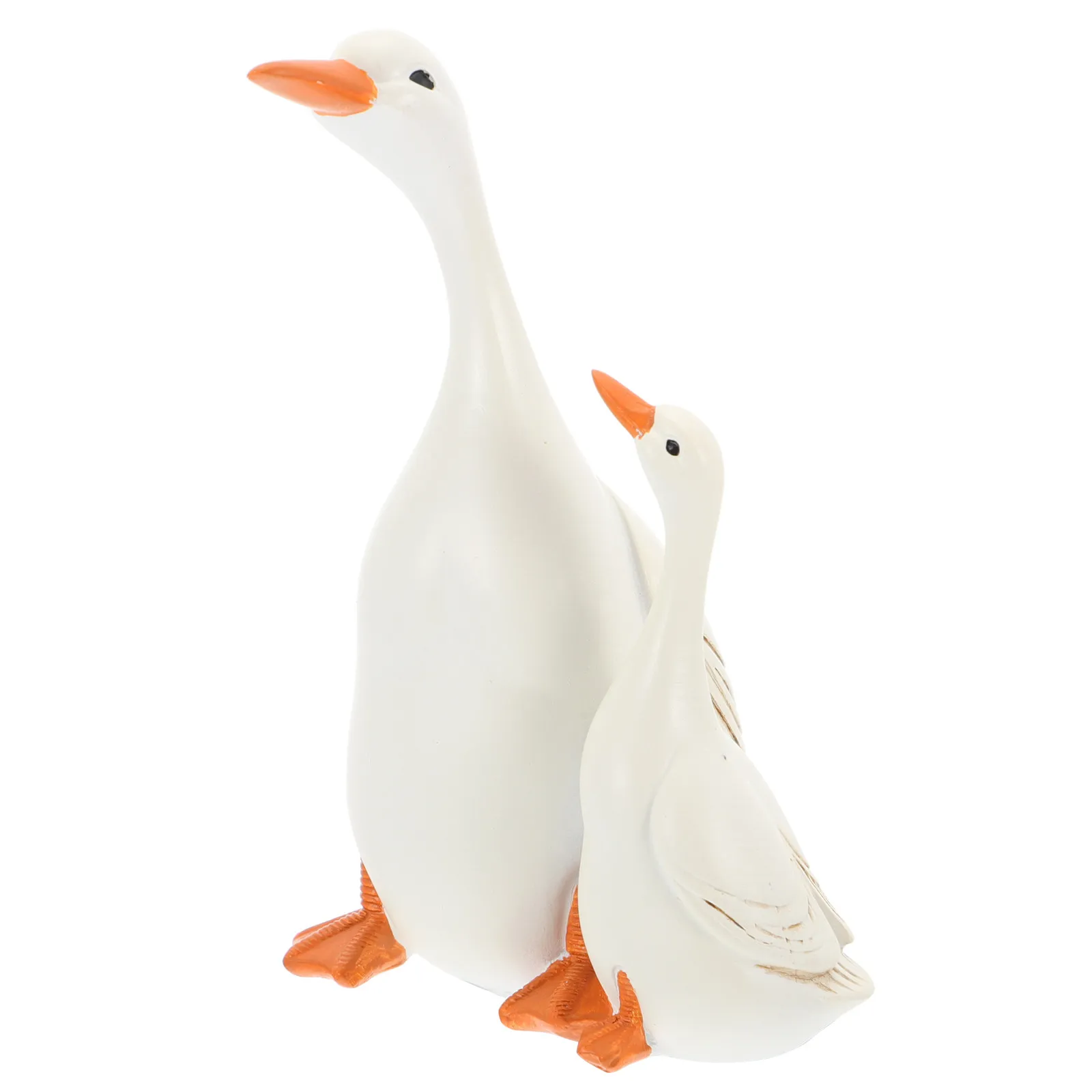 1Set Resin Yard Ornament Lifelike Mother Duck Outdoor Garden Courtyard Adornment Vivid Realistic Sculpture