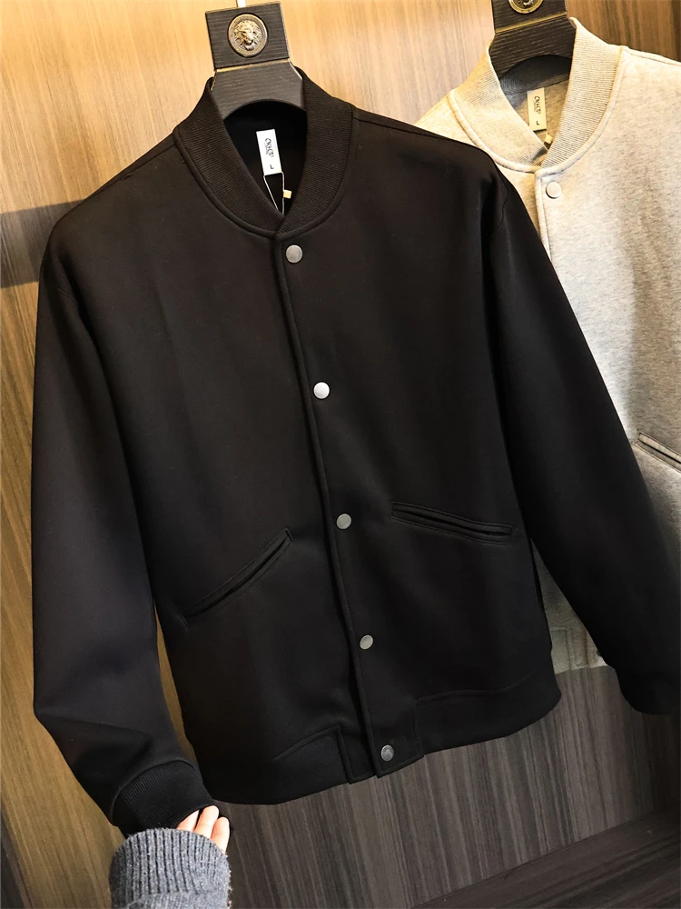 

Loose Fit Air Layer Fabric Jacket Men's Color Baseball Collar Fashion Spring Outerwear Original Goods