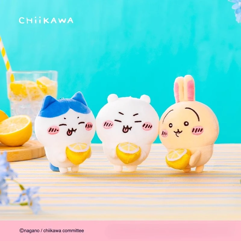

Chiikawa Kawaii Sanrio Plush Keychain Sour Lemon Character Cute Soft Stuffed Toy Bag Charm Anime Gift