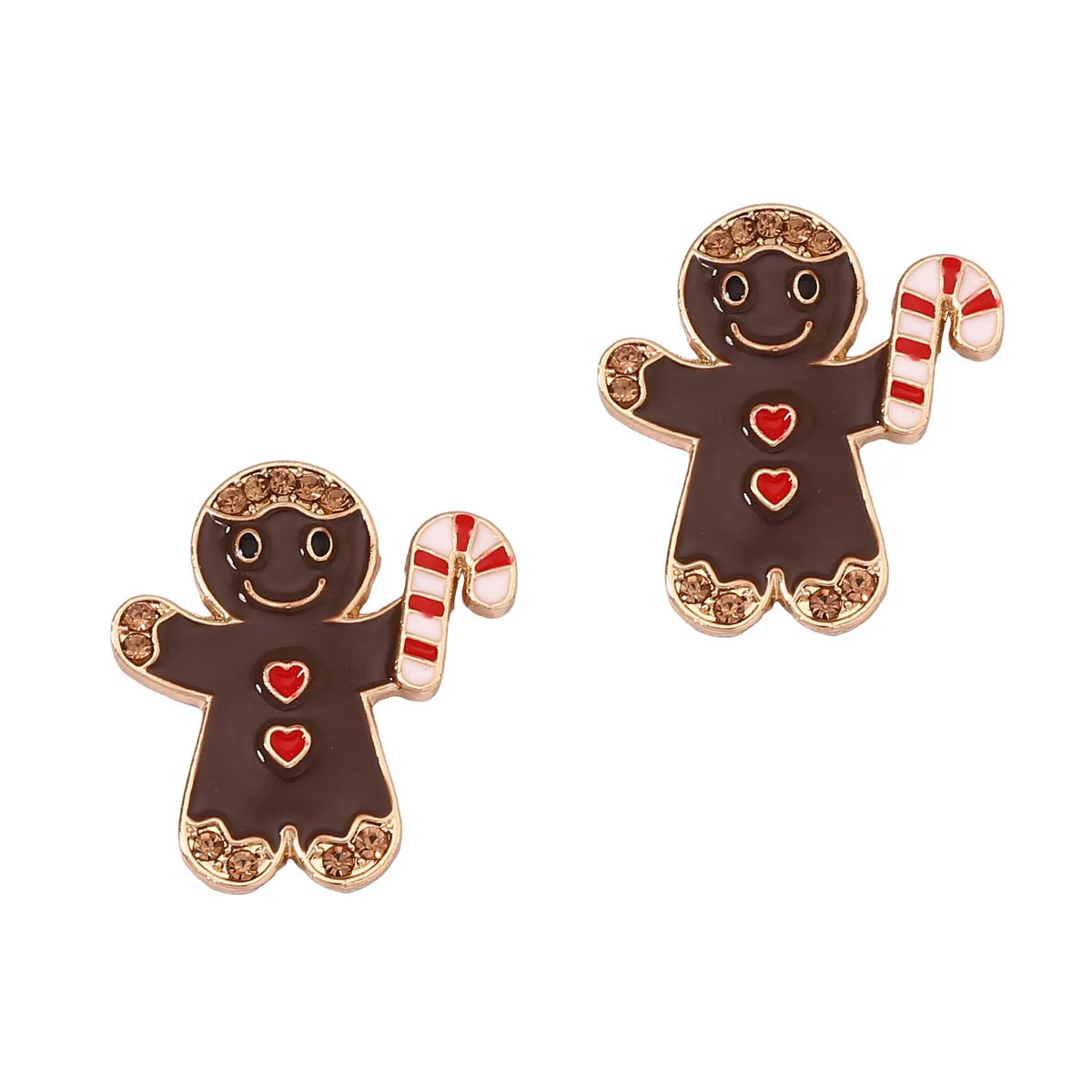Creative Christmas Gingerbread Man Funny Cartoon Cute Trend Fashion Light Luxury Versatile Earrings Earrings