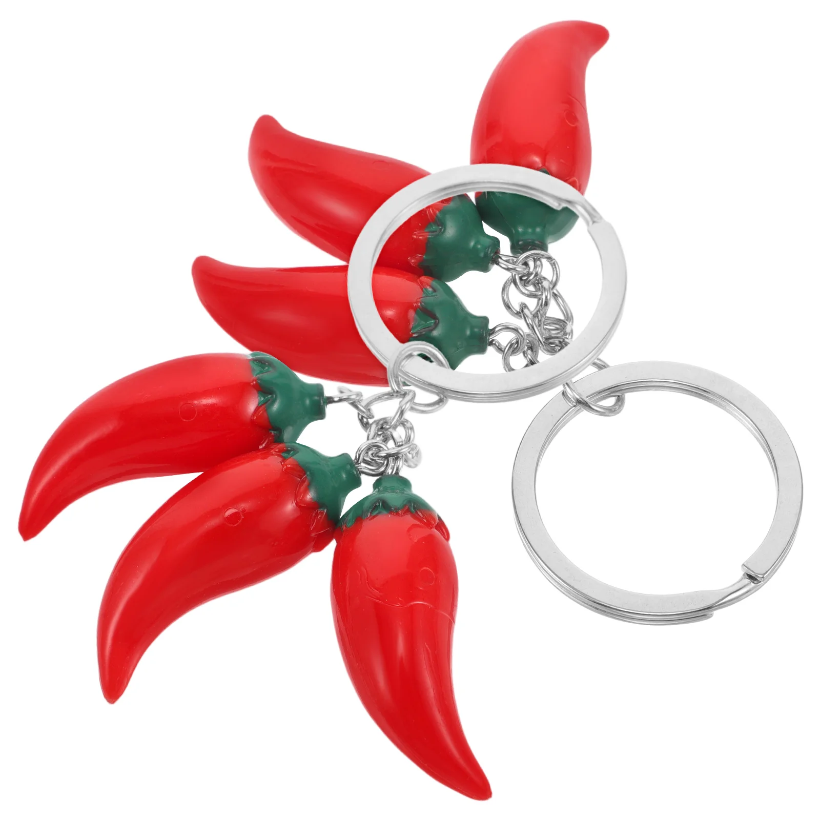 

2 Pcs Keychain Realistic Charm Keychains Pepper Fruit Style Keychain Chilli Girl Resin Fruit Keychains Gifts