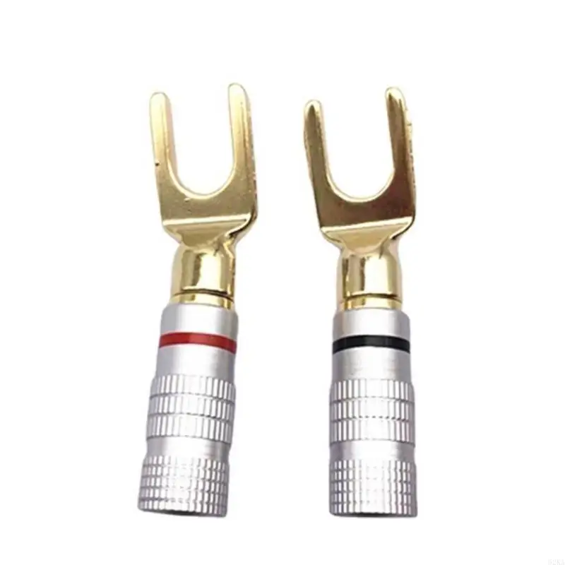 62KA Gold Plated 4mm Banana Fork Y Smeker Connector Dression for Clear Sound