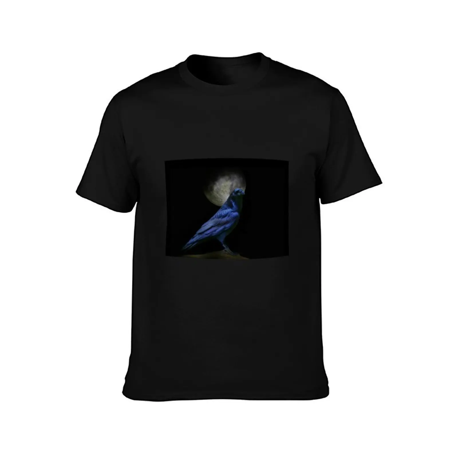Witchy Magic Raven T-Shirt, Summer Casual Cotton Tee, Oversized Streetwear Tops, Vintage Graphic Print, Loose Fit Short Sleeve