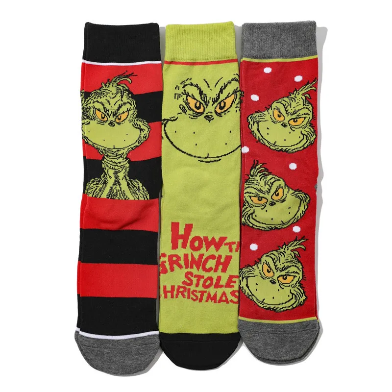 2024New Four Seasons Anime Cartoon Popular Trendy Socks Men\'s Socks Grinch Ins Personalized Creative Socks