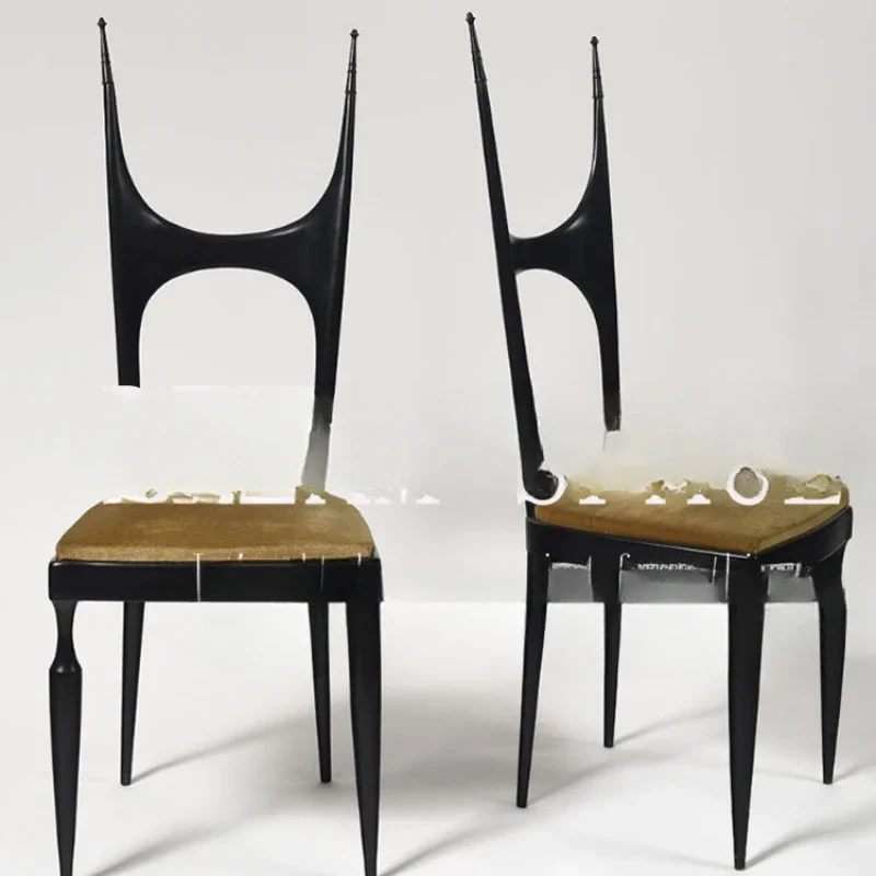 

Medieval solid wood dining Modern simple soft bag model high back chair Household special-shaped decorative chair