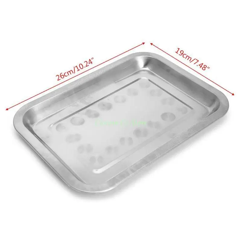 X90F Stainless Steel Rectangular Plate Barbecue Grilled Fish Tray BBQ Container