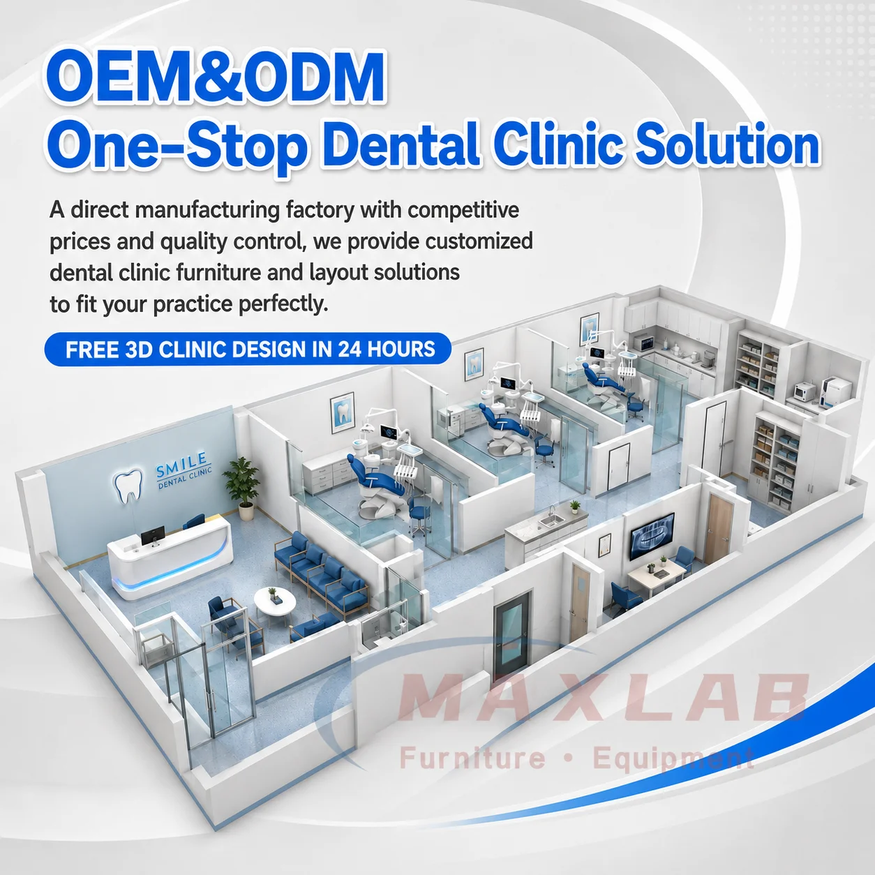 Dental Laboratory Bench Furniture Wall Dental Cabinet Desk for Dental Clinic and Stomatology Hospital Clinic Table