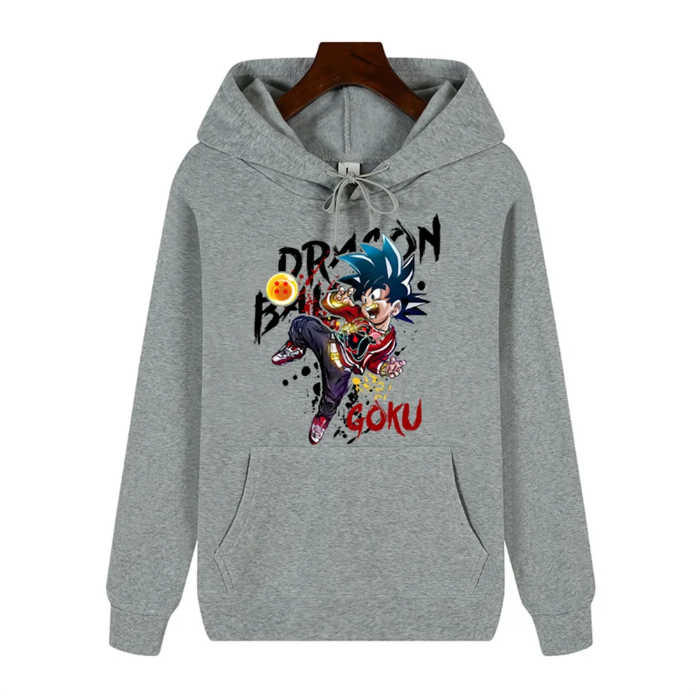 Creative Dragon Ball Goku print Autumn and Winter comfort thickened men's high quality casual fashion warm street hoodie