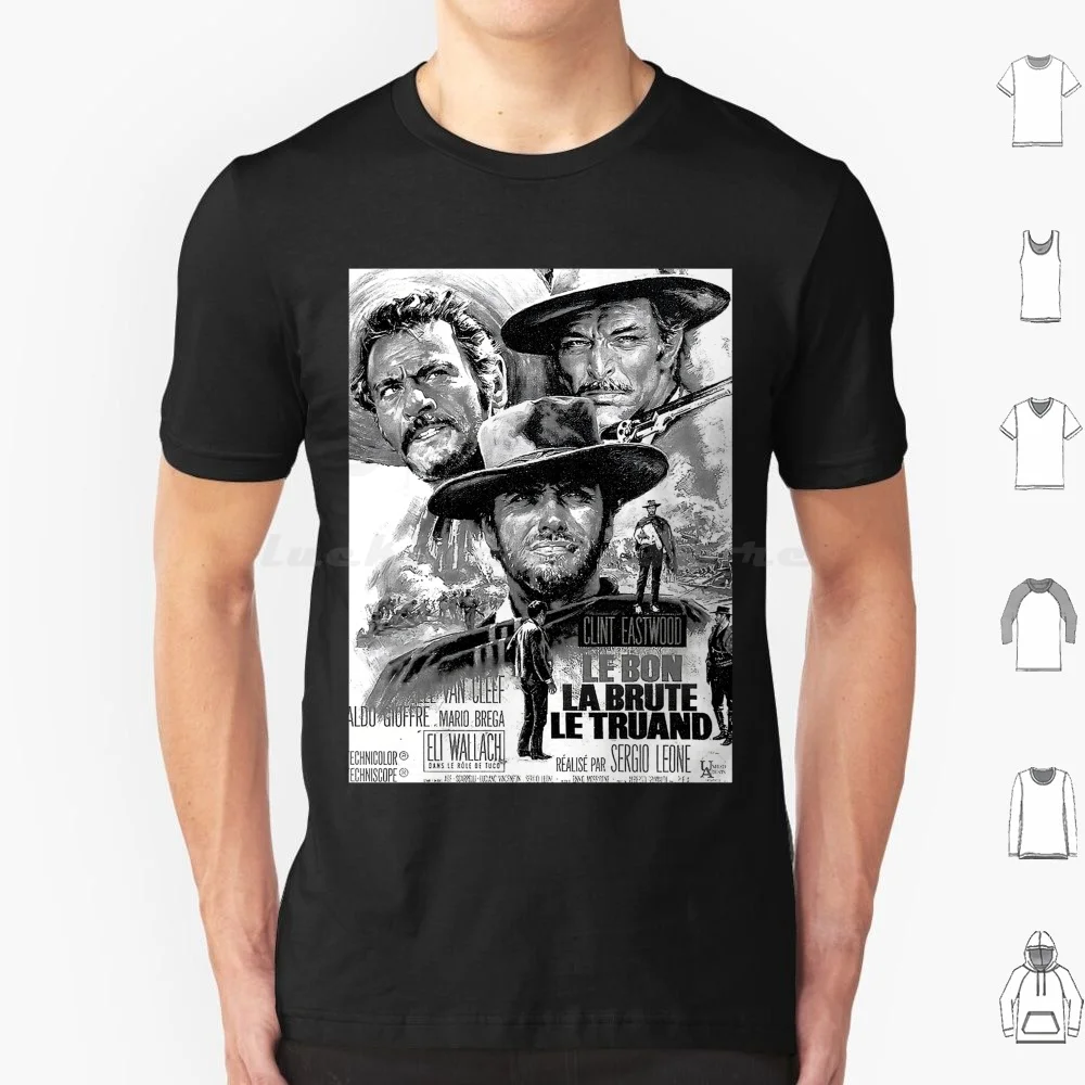 The Good , The Bad And The Ugly Poster T Shirt Cotton Men Women DIY Print Clint Eastwood Movie Cinema Classic Retro Vintage