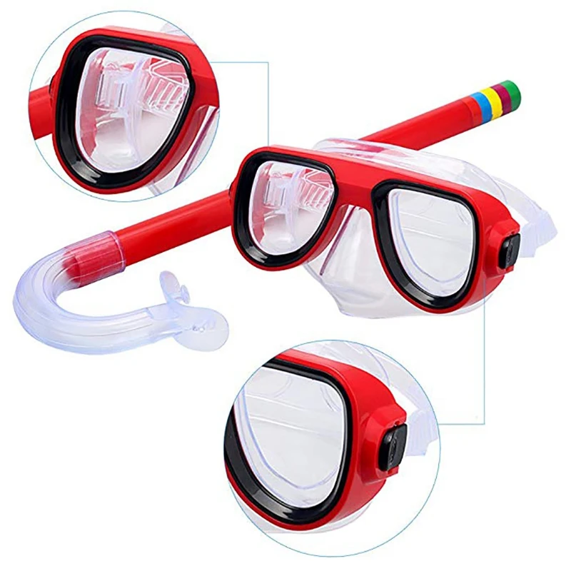 Kids Diving Goggle Mask Breathing Tube Shockproof Anti-fog Swimming Band Snorkeling Underwater Accessories