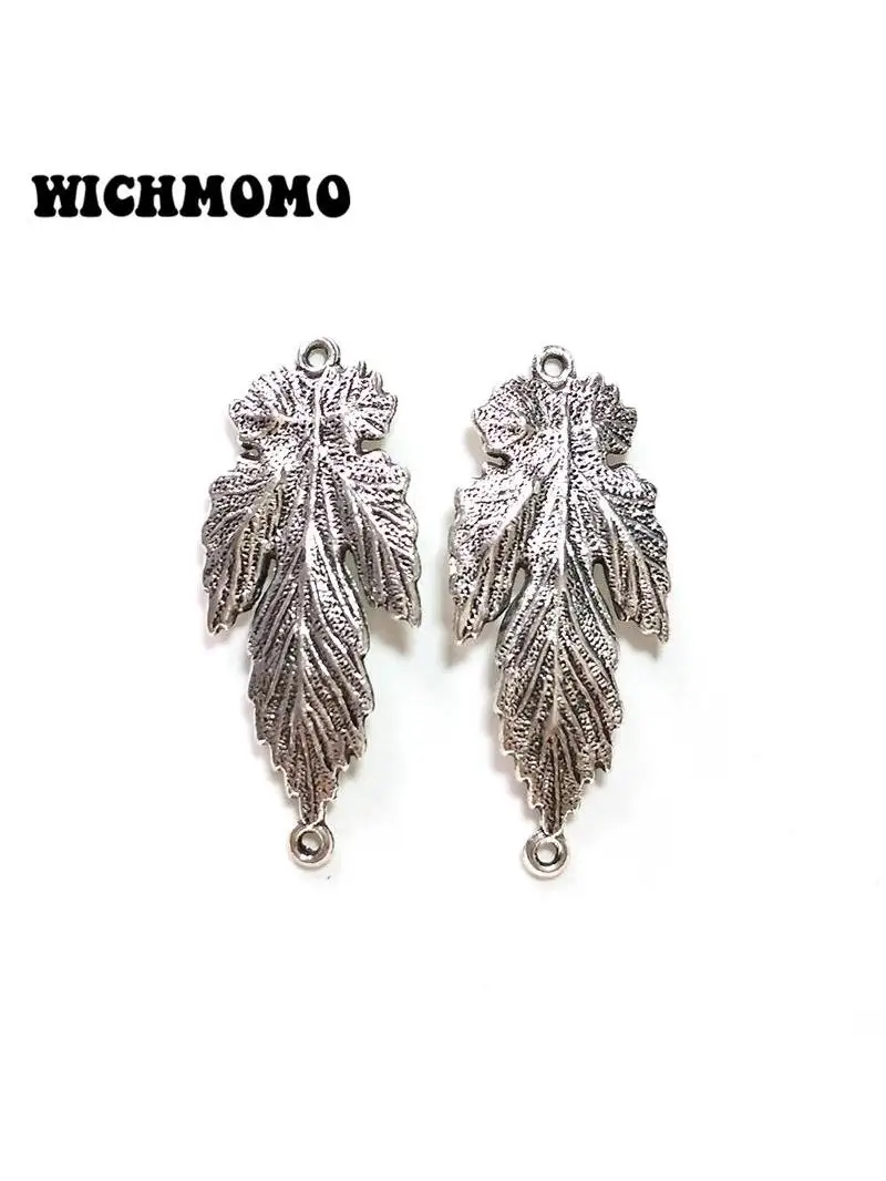 Nowy 5 sztuk 51*21MM stop cynku Retro liść klonu złącza Charms zawieszki dla naszyjnik DIY biżuteria akcesoria — zdjęcie 2