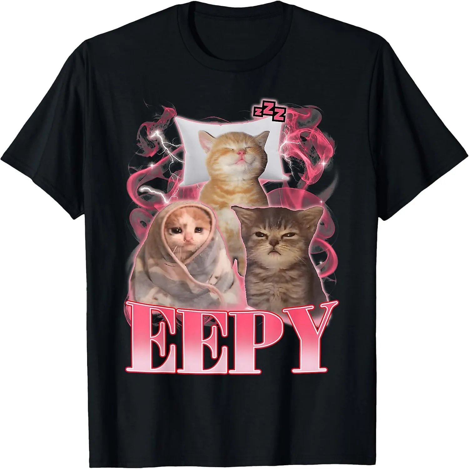 Eepy Cat Meme Funny Sleepy Cat Sarcastic Humor Men Women T-Shirt