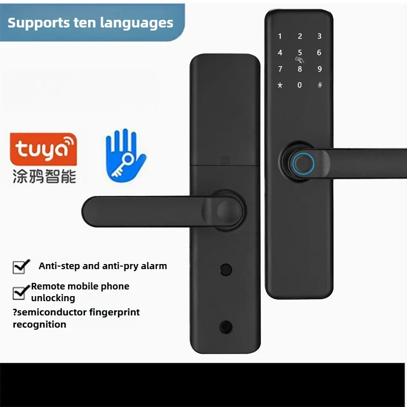 Best Tuya Smart Combination Fingerprint Lock Apartment Rental Electronic Office Graffiti Lock Wooden Door Lock Body 22*160