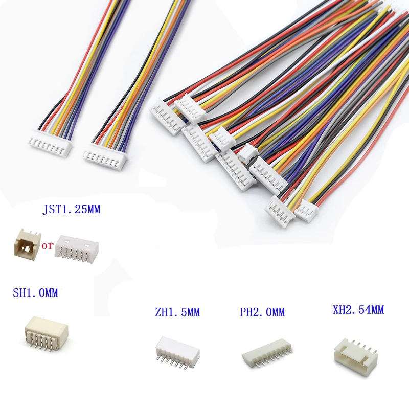 5sets JST 1.0mm 1.25mm 1.5mm 2.0mm 2.54mm Pitch Female Plug Connector Wire ZH PH XH 2 3 4 5 6 7 8 9 10P Way Male Straight Socket