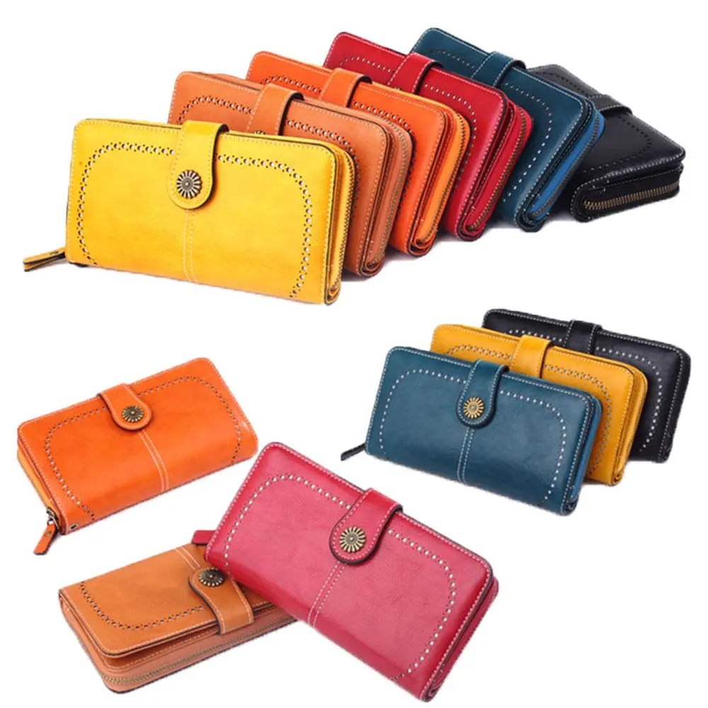 Money Bag Elegant Flower Zipper PU Leather Women Coin Purse Card Holder Korean Handbag Purse Wallets