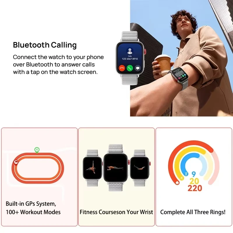 Inteligentny zegarek fitness Huawei WATCH FIT 3 ma funkcje połączeń Bluetooth, zarządzania stanem zdrowia i NFC