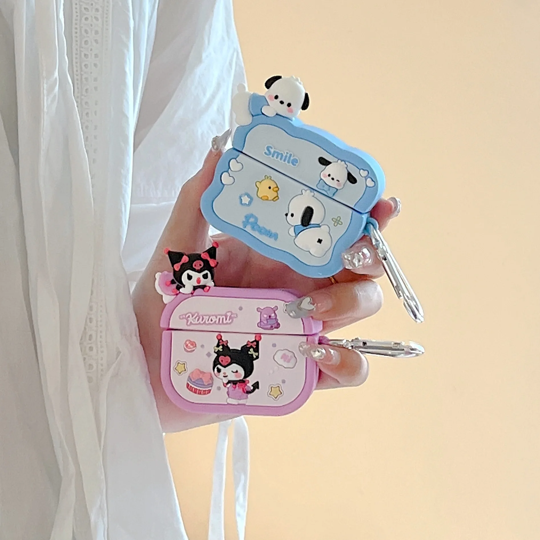 For Airpods Case,3D Kuromi Pochacco Case For Airpods Pro 2,Protective Earphone Silicone Cover For Airpods 1/2/3 Case Funda