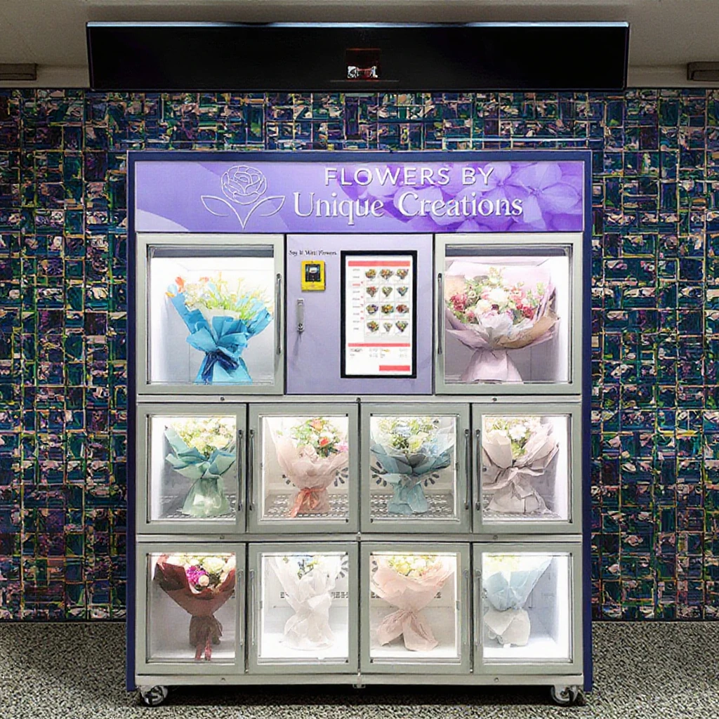 FOODLINE-003 Customized Wholesale Flower Vending Machine Fully Automatic 24H Self Service Temperature Control