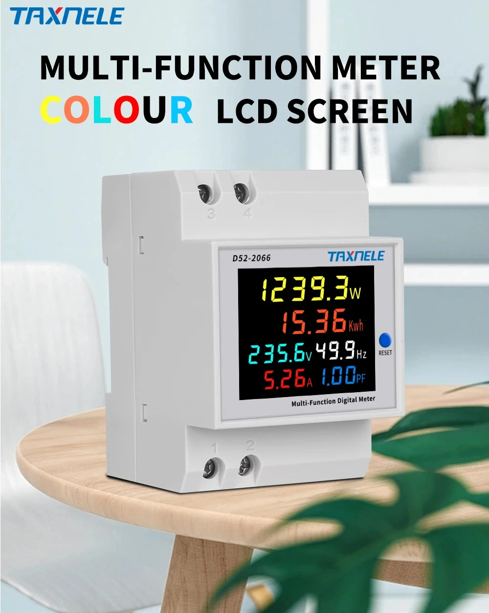 AC Monitor 110V 220V 380V 100A Voltage Current Power Factor Active KWH Electric Energy Frequency Meter Voltage AMP Meter