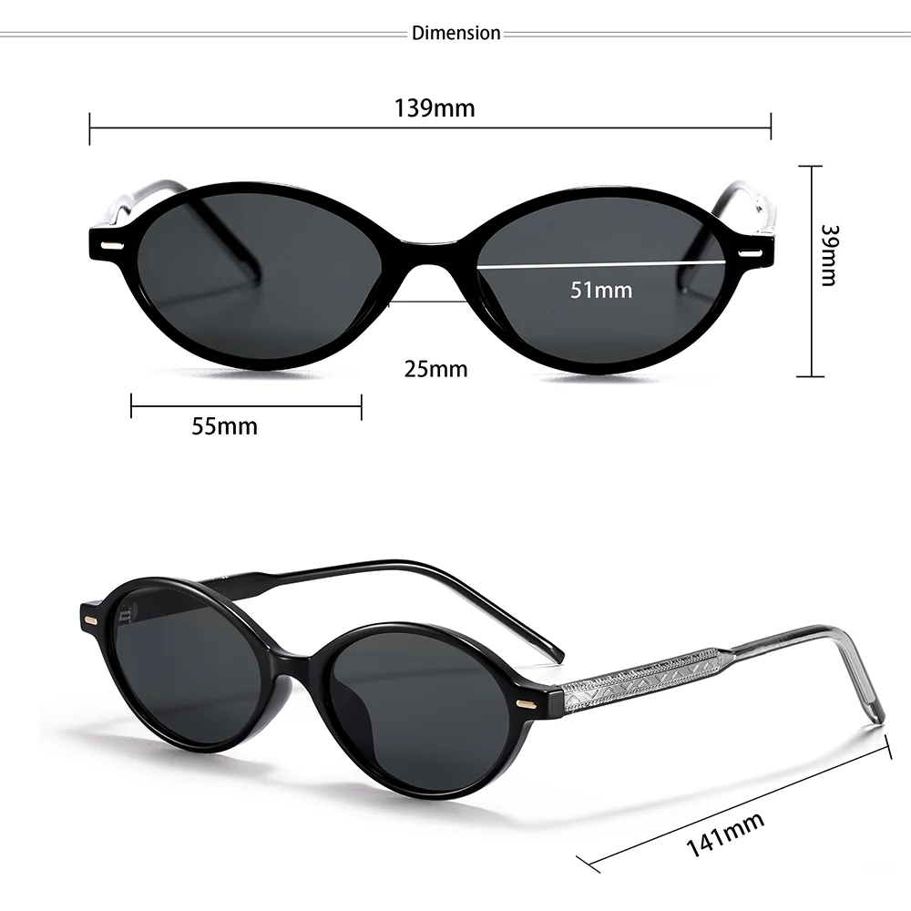 CATERSIDE Retro Mode Männer Sonnenbrille Kleine Runde Rahmen Straße Hip Hop Brillen Frauen Vielseitige Urlaub Geschenk Ätherische Gläser – Detail 4