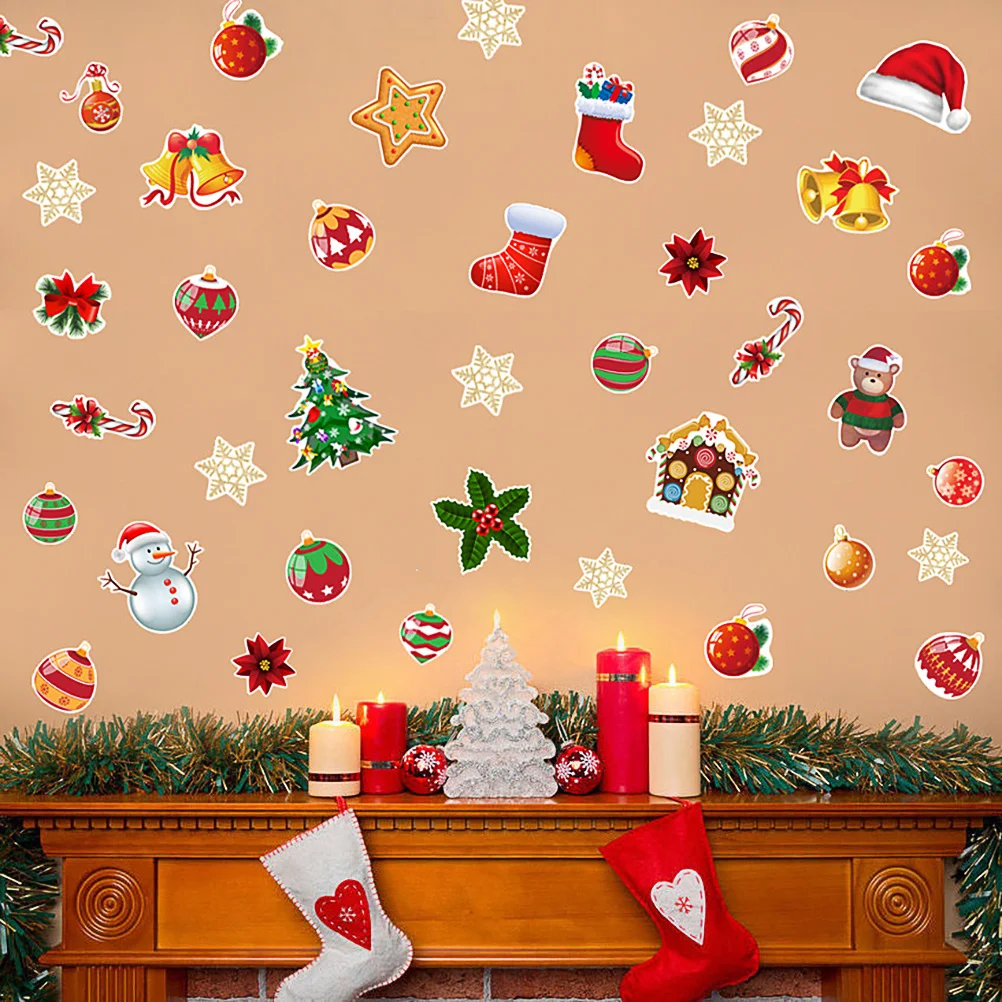 

Christmas Decorations Window Decal Labels Stickers Self-adhesive Floor Decals Wall for