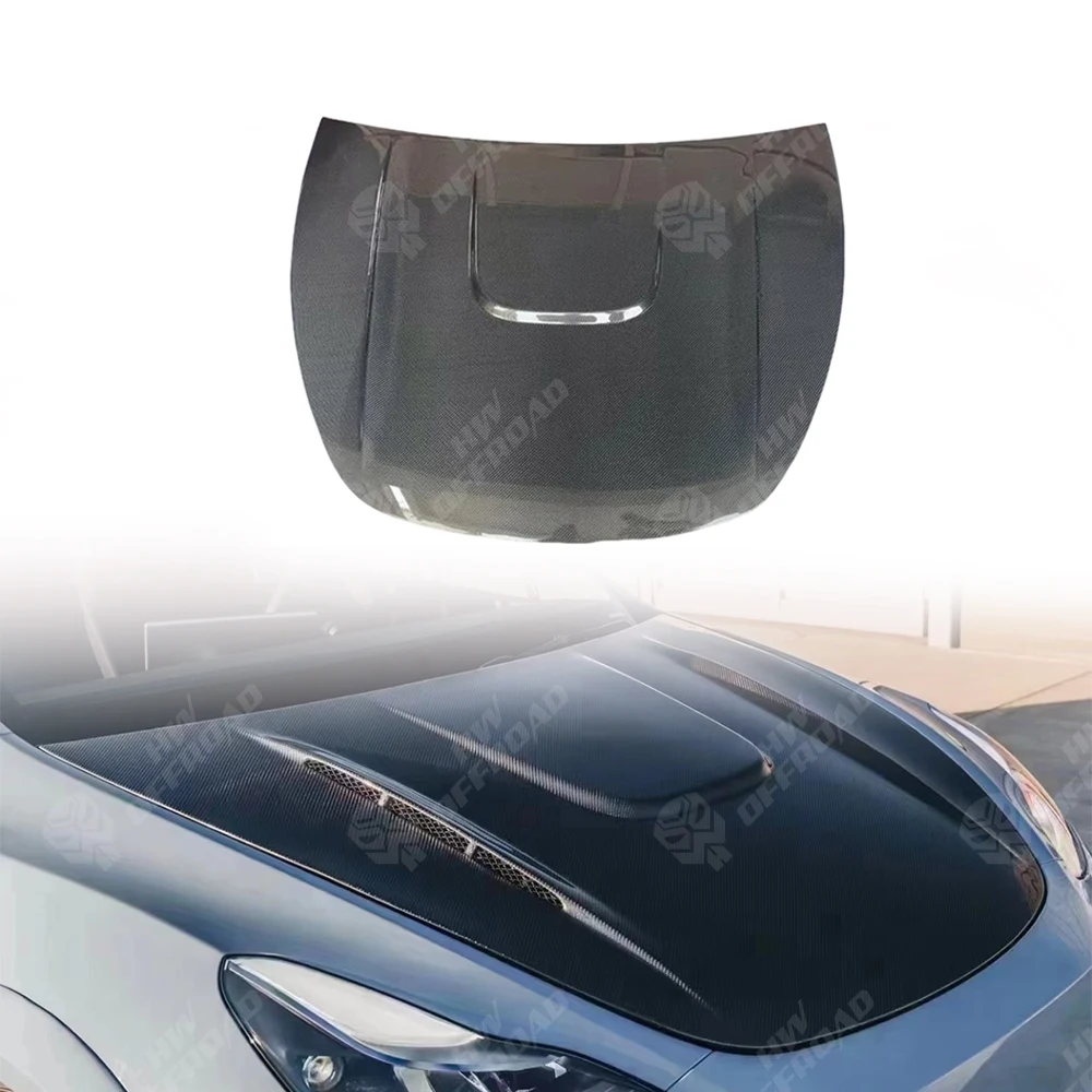 

4X4 Pickup Real Carbon Fiber Front Engine Hood Panel For Tesla Model Y 2020-2025 Hood Bonnet Cover Trim Body Kit