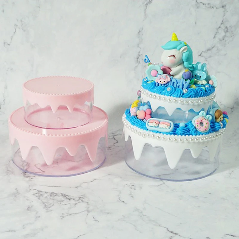 1PC Fantasy Sweet Cream Cake Box Handmade DIY Storage Box Children's Home Embryo Production Plastic Box