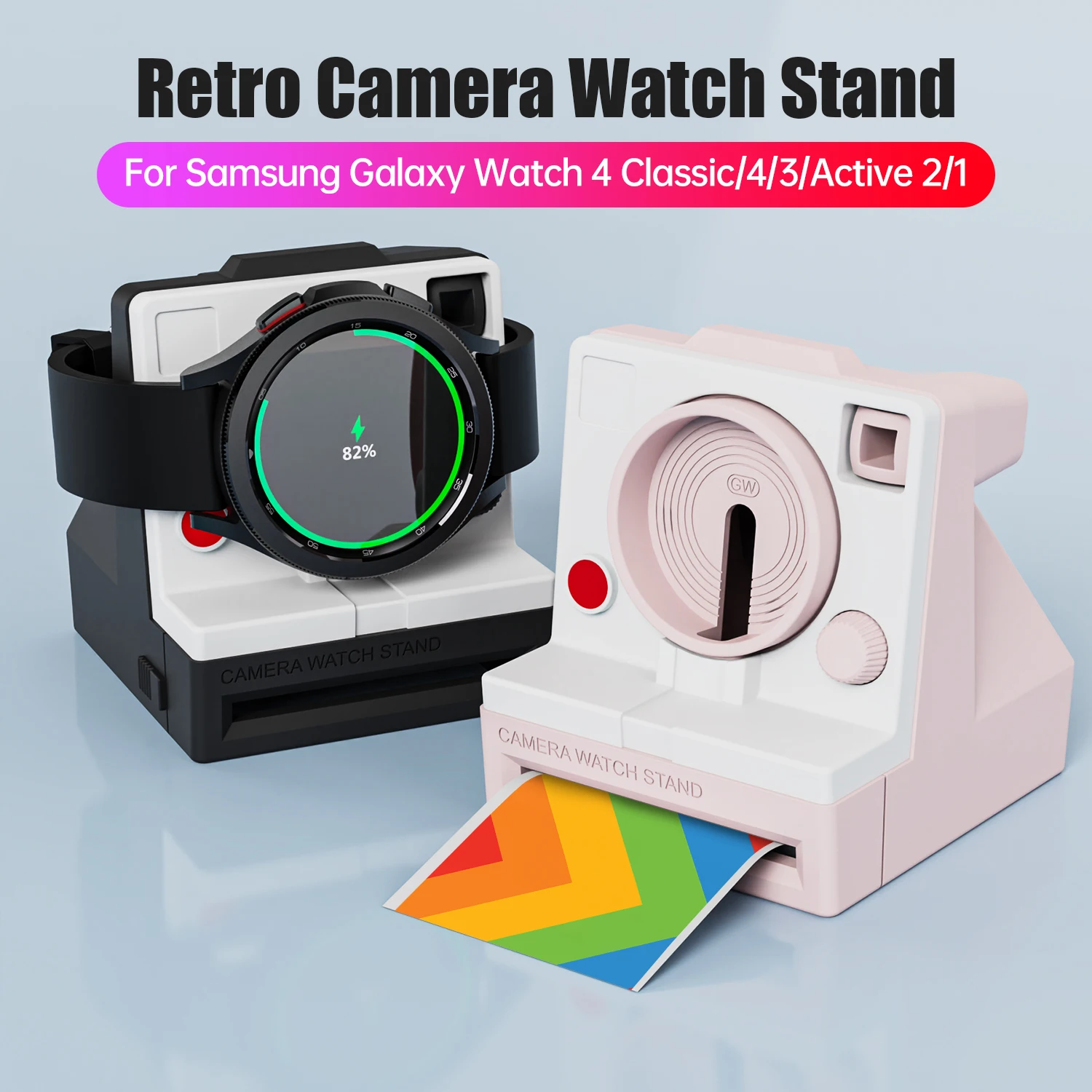 Retro Charger Stand for Samsung Galaxy Watch 4 Watch 4 Classic  Dock Bracket Adapter For Galaxy Watch 3 Active 2 Station Holder