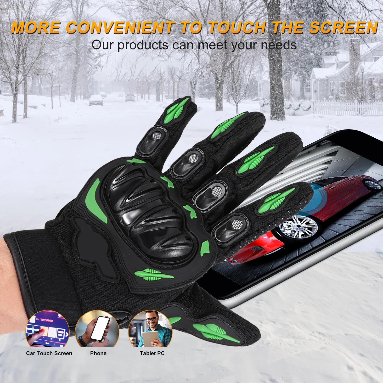 

1Pair Cycling Gloves Ergonomic Design Lightweight Portable Windproof Outdoor Fitness Gloves for Men Women Adult Green