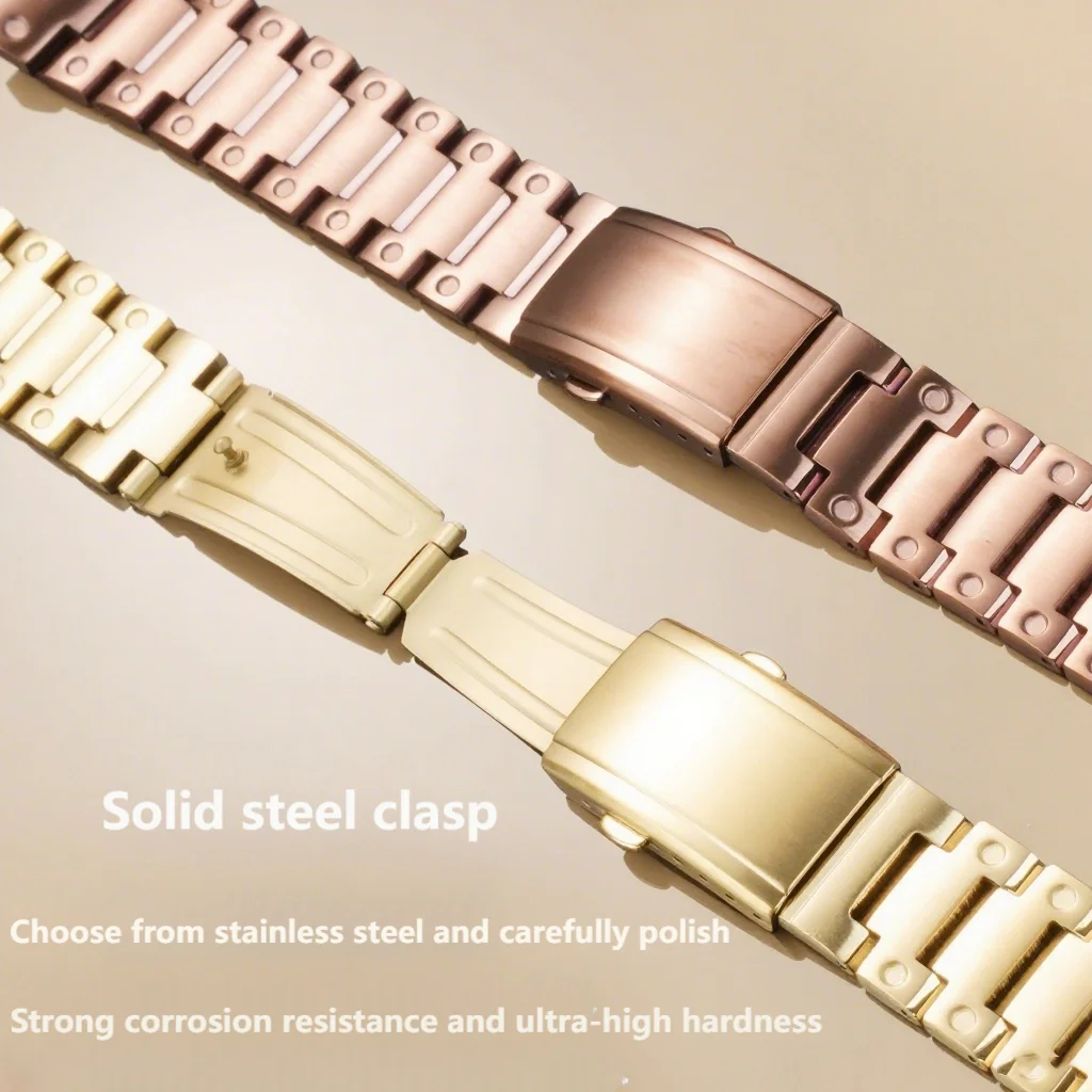 카시오 G-SHOCK GM-2100 농가 오크 시리즈 시계 체인 수정 된 솔리드 스테인레스 스틸 시계 스트랩 16mm 실버 골드 팔찌