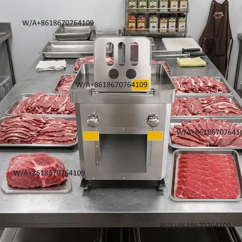 Commercial Fresh Meat Slicer Stainless Steel Beef Fish Pork Shred Cutter Meat Cutting Slicing Machine