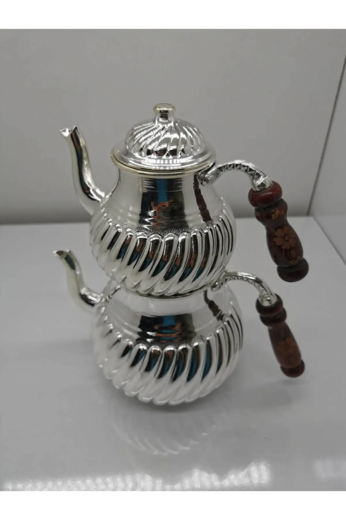 DOLBOVI copper silver plated Bektaşi teapot big size Cooper Tea Pots Handmade