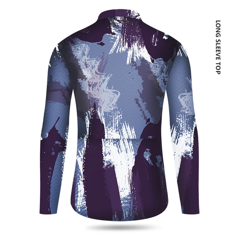 KIAE summer long sleeved cycling suit oil painting brush men's road bike mountain bike breathable sun protection