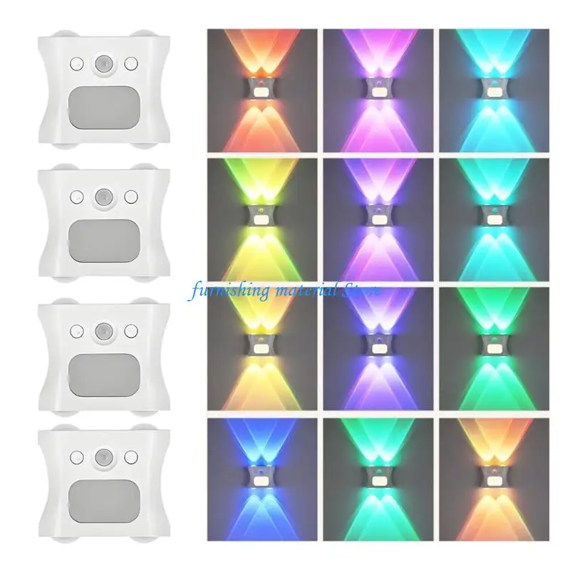 Y5GD Acrylic Lens Wall Lamp With Adjustable Brightness Multiple Color Bedroom Light