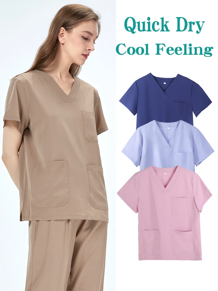 UltraAir™ Quick-Dry Nursing Uniforms 4-way Stretch Medical Scrubs Healthcare Nurse Doctor Hospital Dental Pediatric Clothing S11