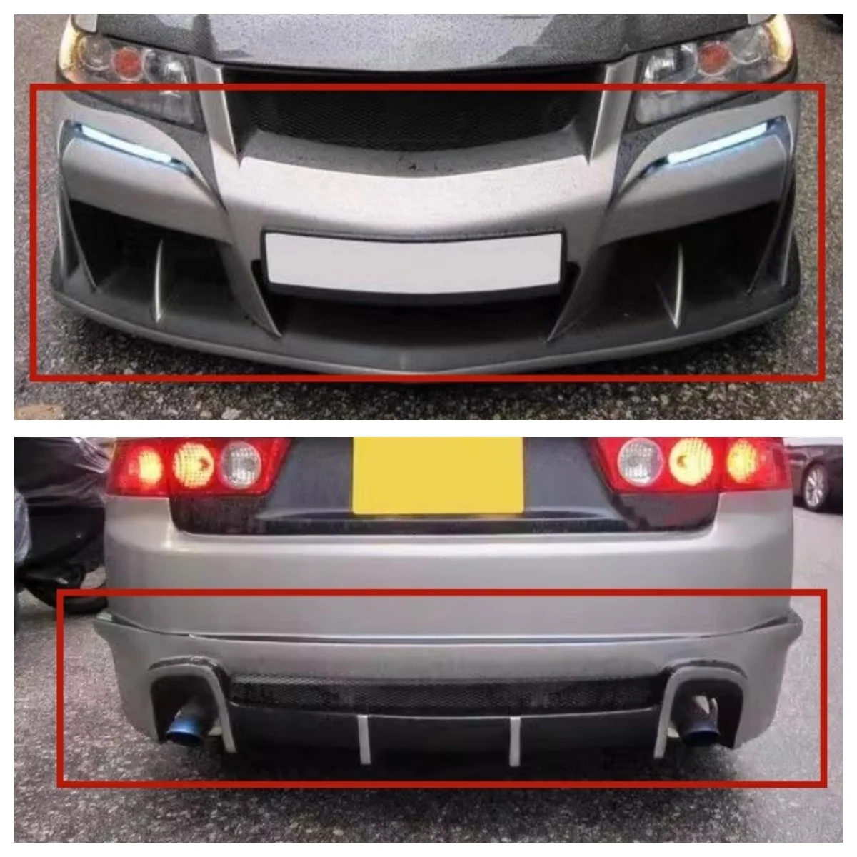 

Комплект кузова для Honda Accord Cl7 Cl9 2003-2005, модифицированный передний бампер, задний бампер, боковая юбка, автомобильные аксессуары