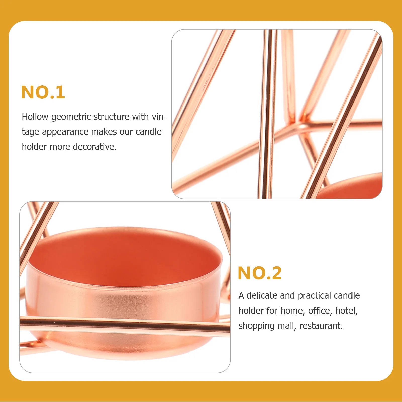 

Vintage Style Geometric Metal Holder Decorative Candlestick For Tabletop Home Decor Tea Light Desktop Ornament