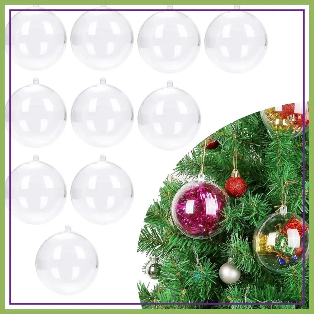 

10 Pcs 3.14" Clear Plastic Fillable Ornament Balls for DIY Crafts, Christmas, Birthday, Wedding, Party & Home Decor (80mm)