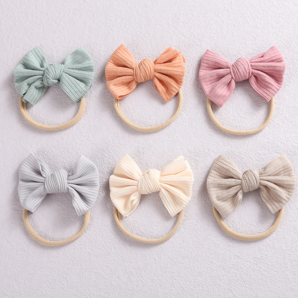 Bow Hairband For Girls Soft Elastic Nylon Hairband for Bowknot Newborn Hair Band For Girls Baby Headwear Babies Hair Accessories