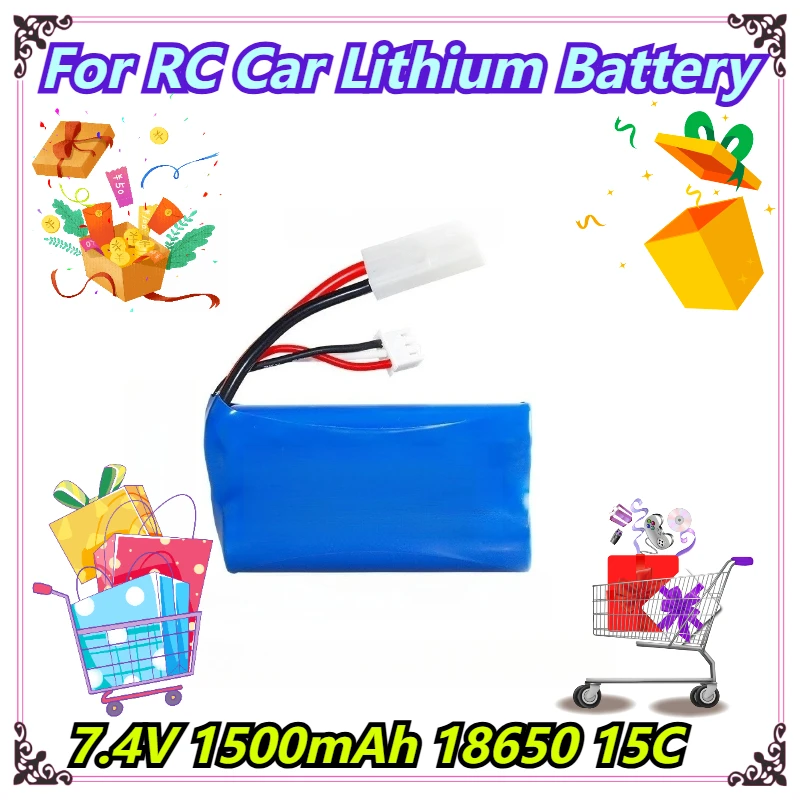 

7.4V 1500mAh 18650 15C For RC Car Lithium Battery
