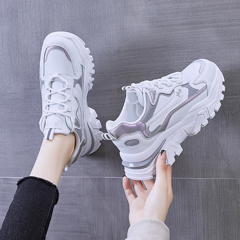 Tenis Feminino 2024 Tennis Shoes for Women Gym Sports Shoes Female Platform Sneakers Breathable Leather Trainers Basket Femme